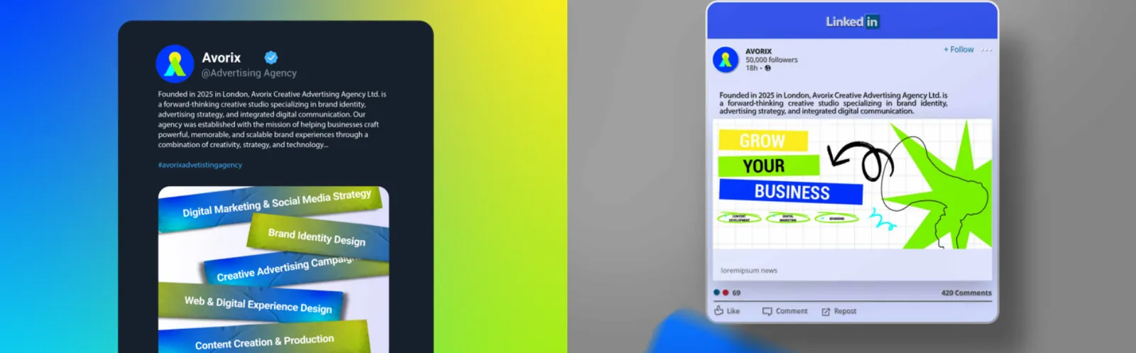 AVORIX: Social media