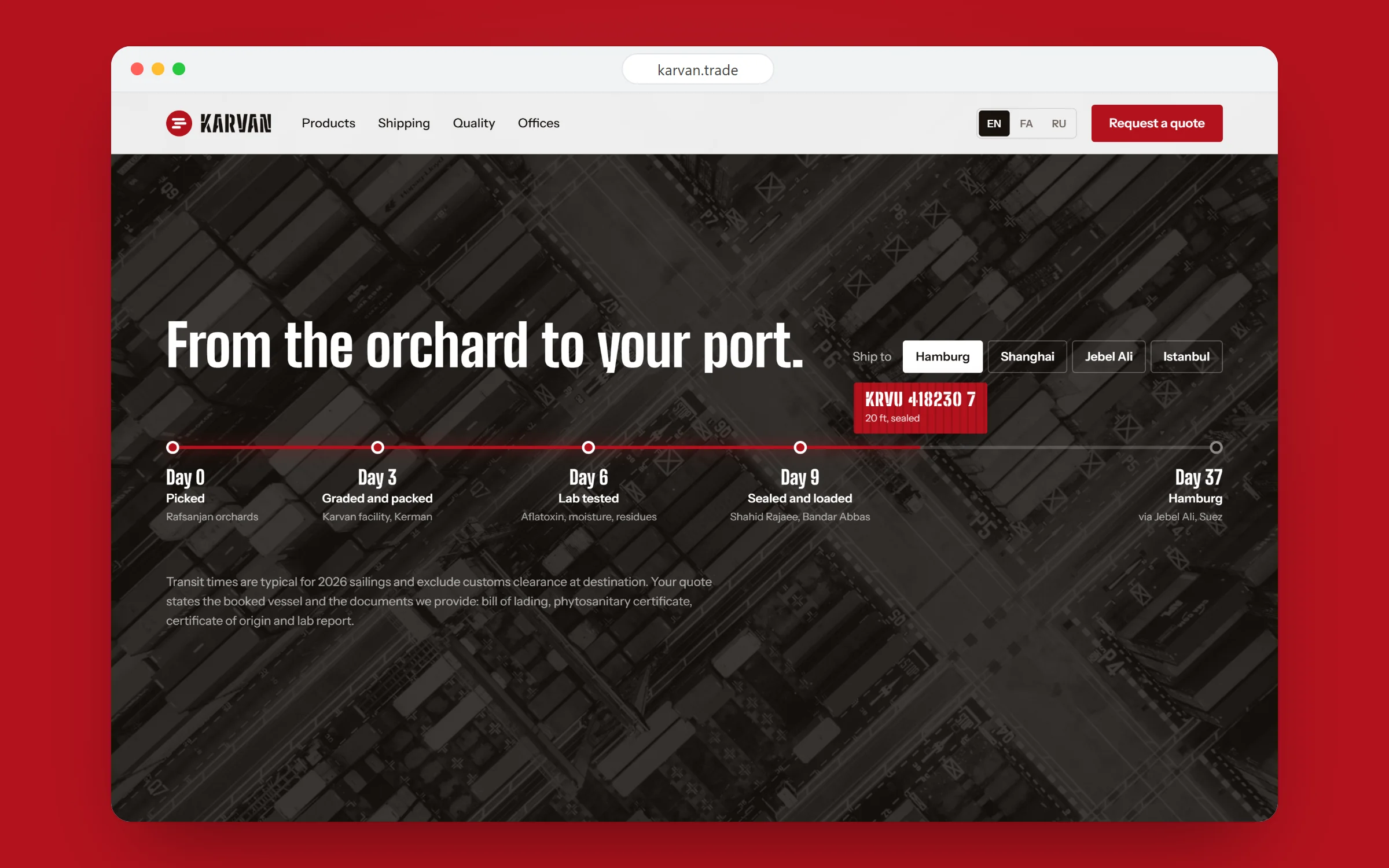 Karvan: From the orchard to your port