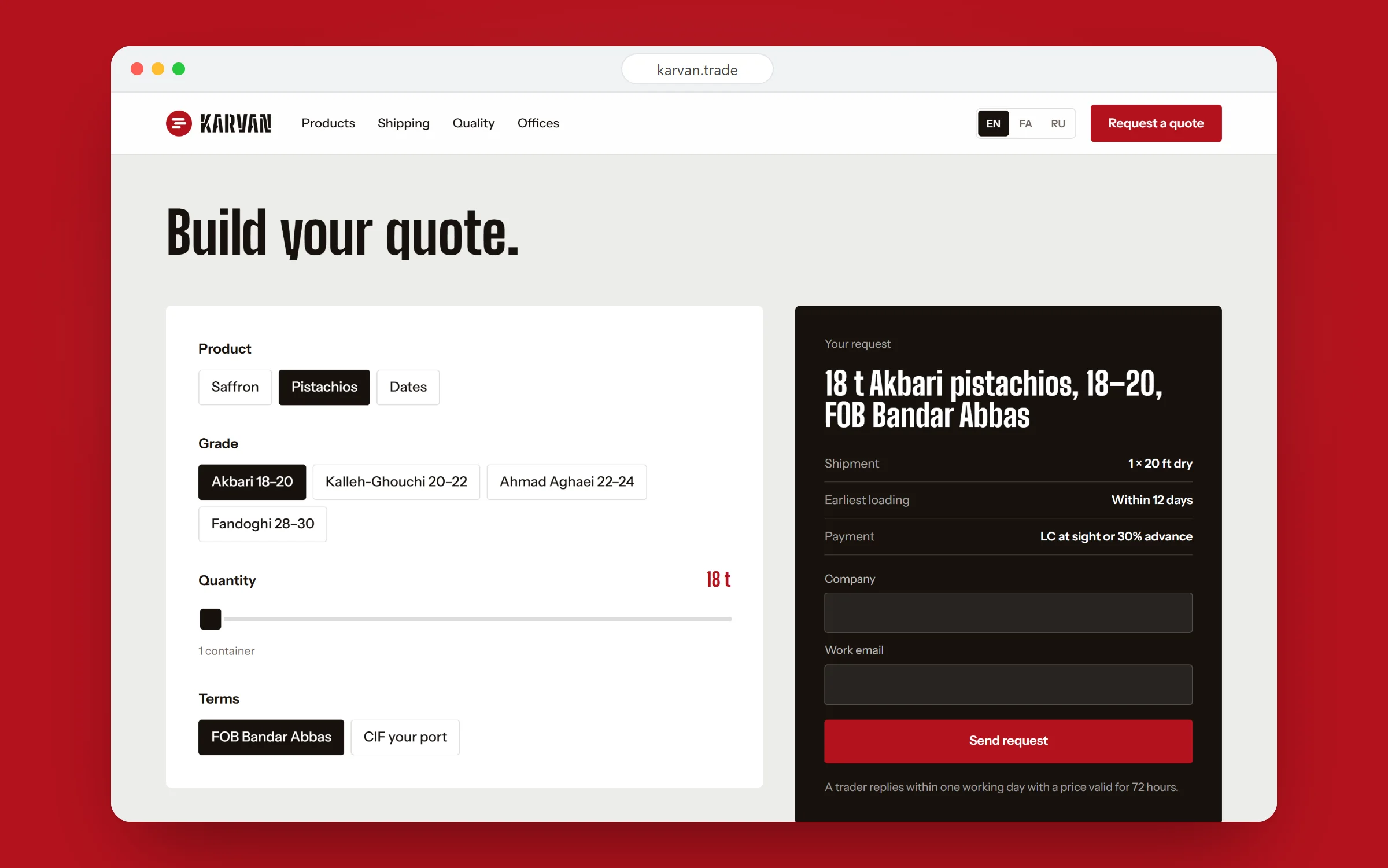 Karvan: The quote builder