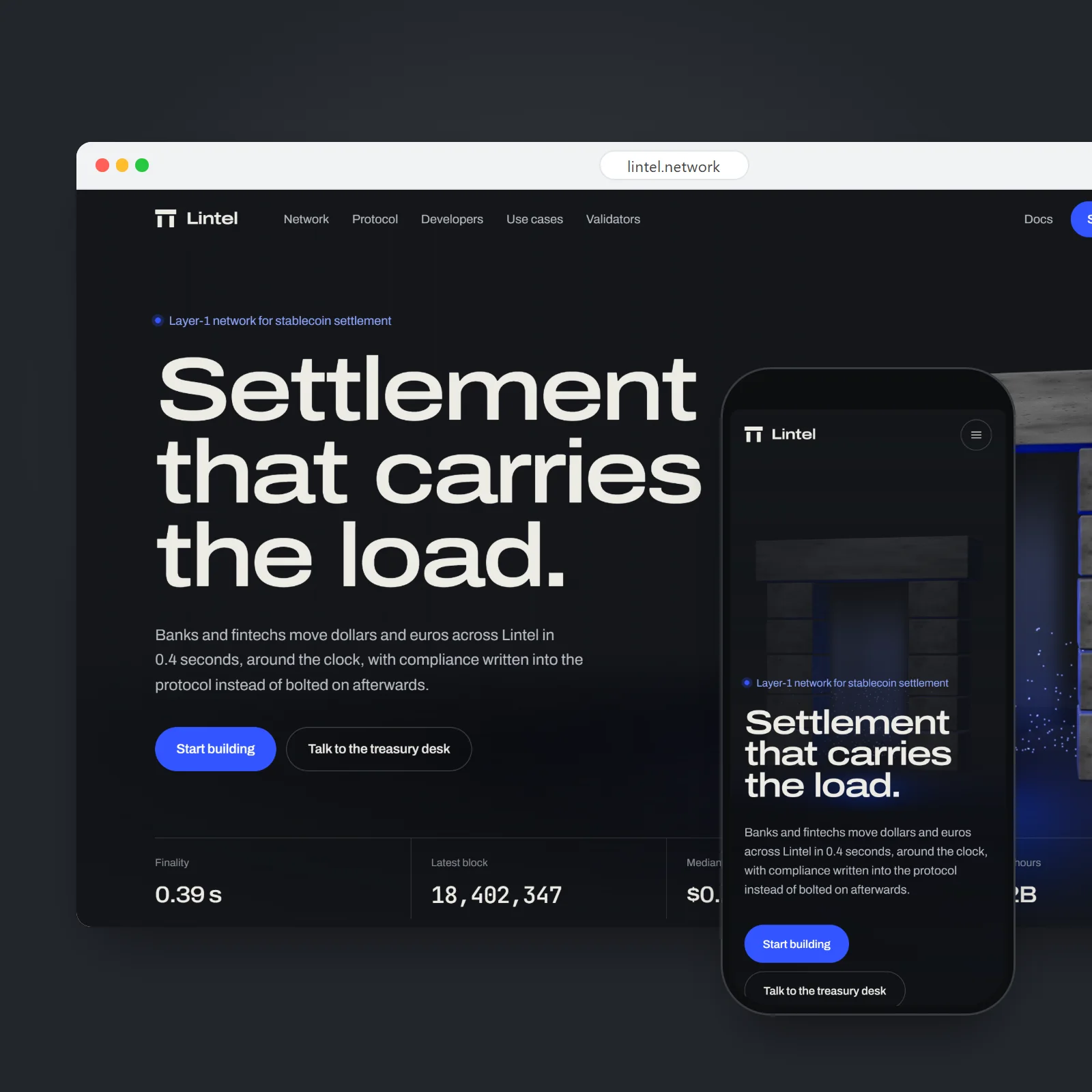 Lintel website design