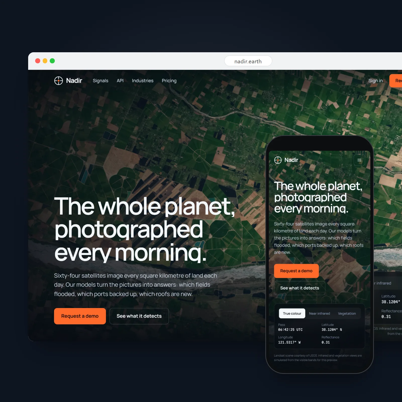 Nadir website design