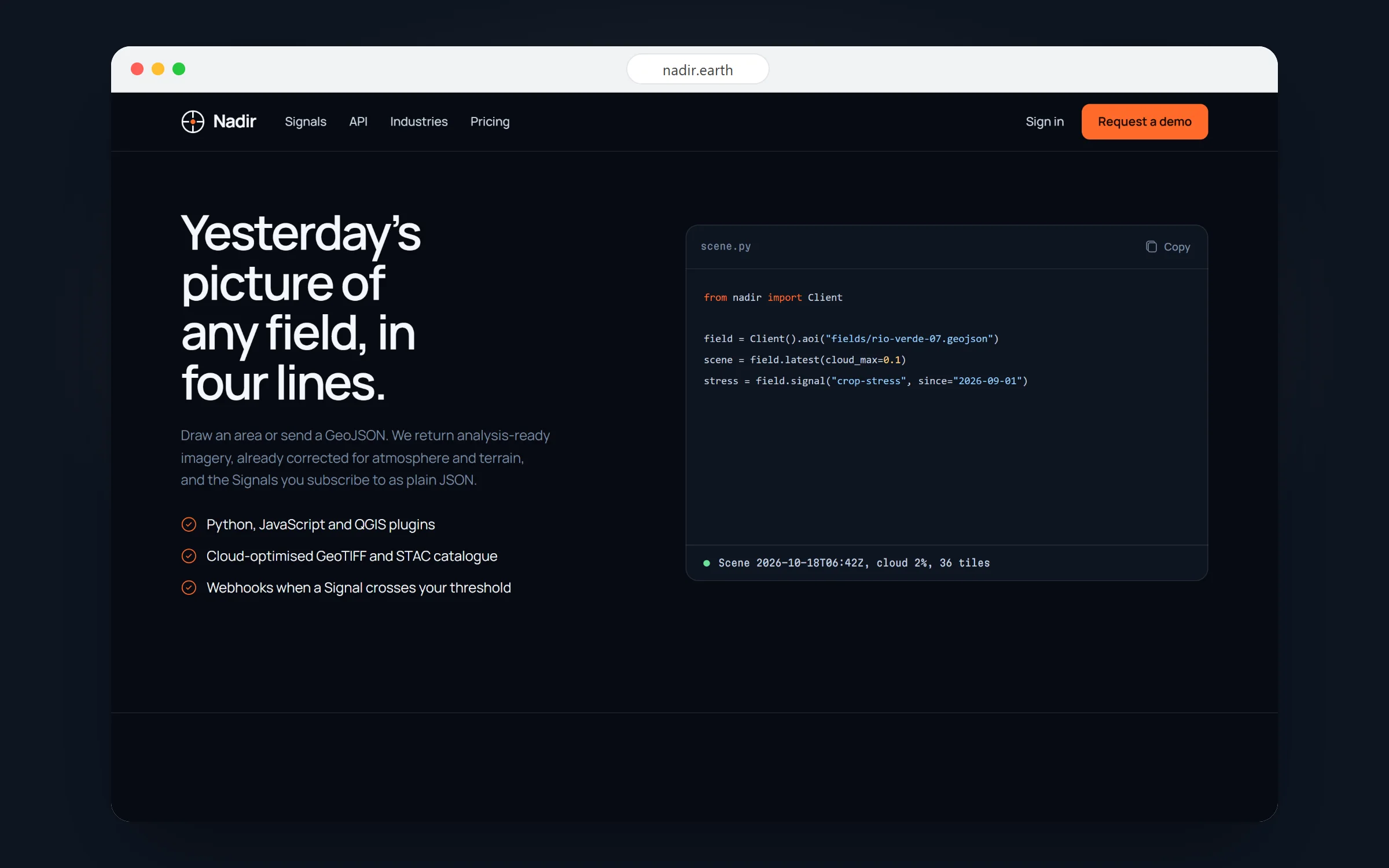 Nadir: The API