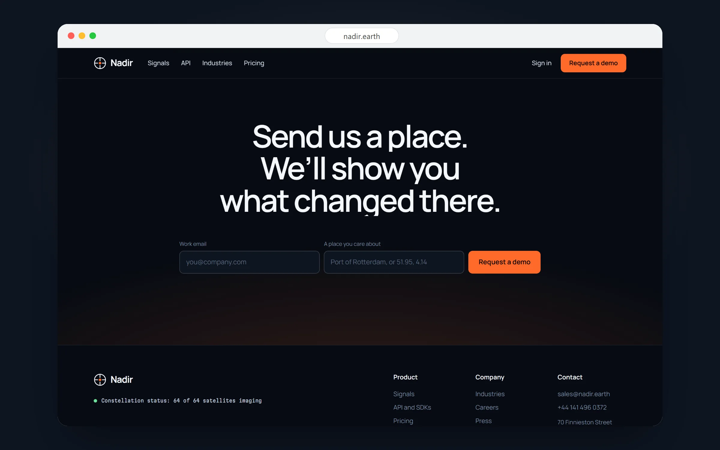Nadir: Send us a place